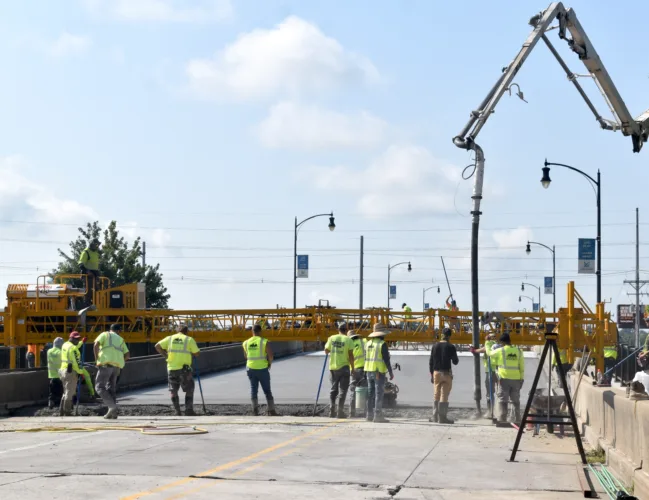 North end of Center Street Viaduct gets fresh concrete Monday